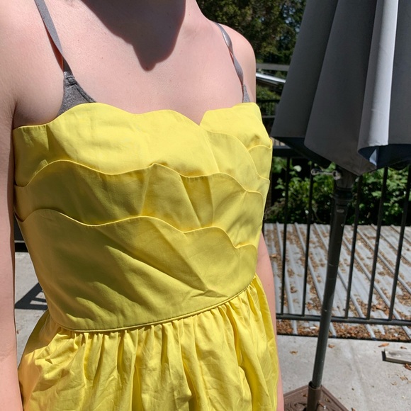 Sz 12 J Crew strapless dress yellow - Picture 3 of 6